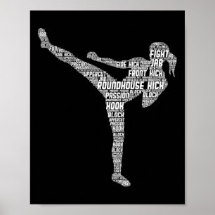 Kickboxing Kickboxer Karate Girls Women Kids 1 Poster