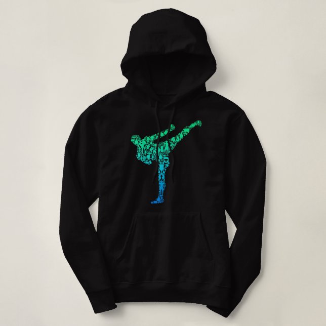 Kickboxing Kickboxer Karate Kids Boys Men 680 Hoodie (Design Front)