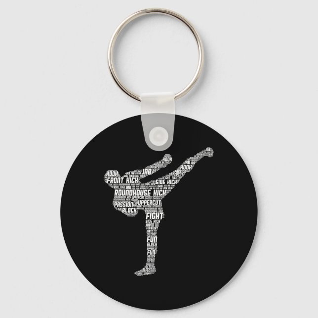 Kickboxing Kickboxer Karate Men Kids Boys  Keychain (Front)