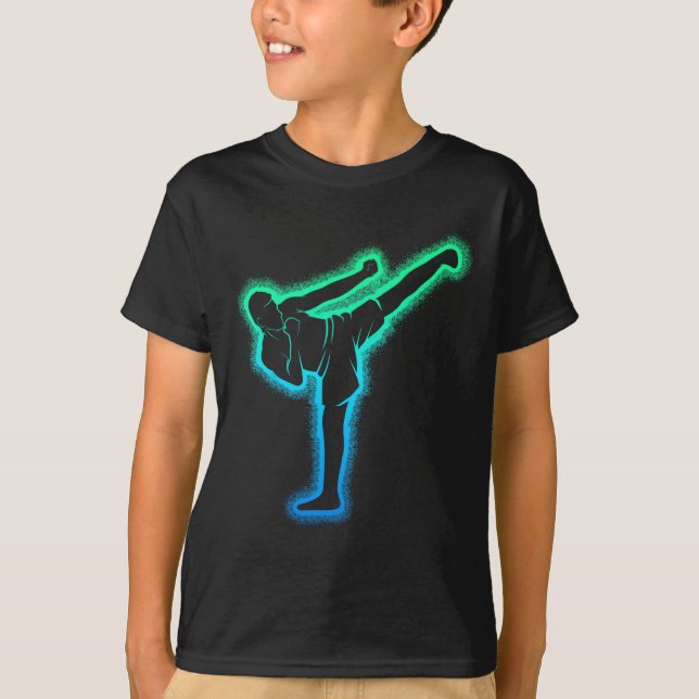 Kickboxing Kickboxer Karate Taekwondo Kids Boys Me T-Shirt (Front)