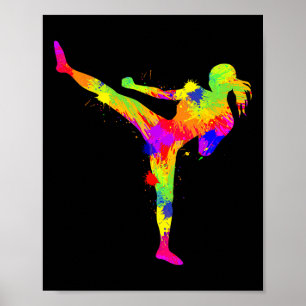 Kickboxing Kickboxer Karate Women Girls Kids Poster