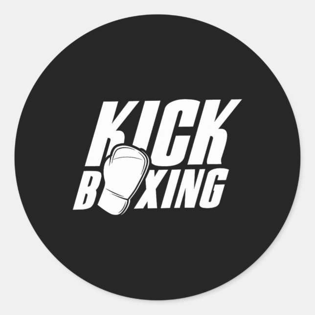 Kickboxing Kickboxer Kickbox Kick Boxing Martial A Classic Round Sticker (Front)