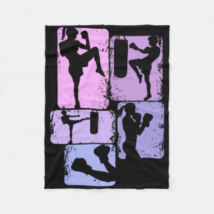 Kickboxing Kickboxer Taekwondo Karate Girls Kids W Fleece Blanket