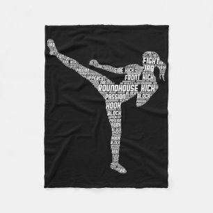 Kickboxing Kickboxer Taekwondo Karate Girls Women  Fleece Blanket