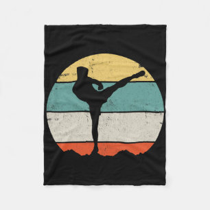 Kickboxing Kickboxer Vintage Fleece Blanket