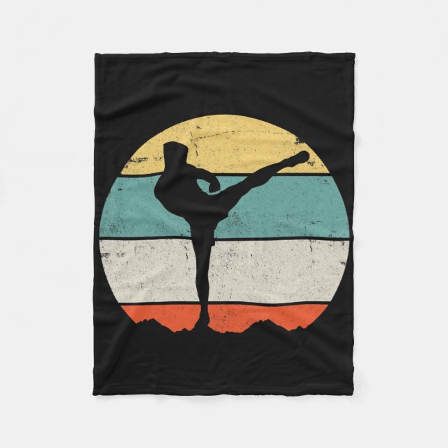 Kickboxing Kickboxer Vintage  Fleece Blanket (Front)