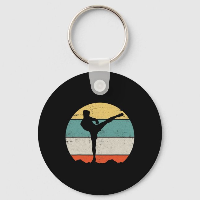 Kickboxing Kickboxer Vintage  Keychain (Front)