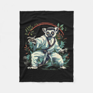 Kickboxing Lemur Martial Arts Karate Jiu-Jitsu MMA Fleece Blanket