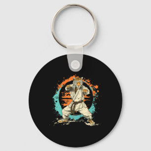 Kickboxing Leopard Taekwondo Karate Mma Martial Ar Keychain