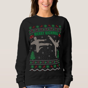 Kickboxing Lover Xmas Gift Ugly Merry Kickmas Chri Sweatshirt