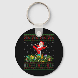 Kickboxing Martial Art Lover Xmas Ugly Kickboxing Keychain