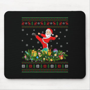 Kickboxing Martial Art Lover Xmas Ugly Kickboxing  Mouse Pad