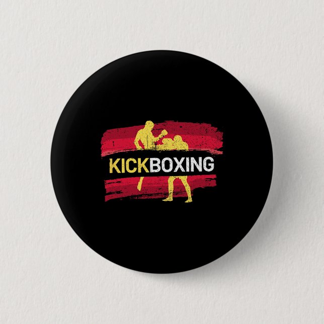 Kickboxing Martial Arts  2 Inch Round Button (Front)