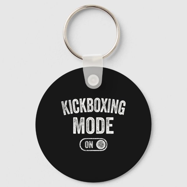 Kickboxing Mode On Funny Kickboxer Gift Coach Trai Keychain (Front)
