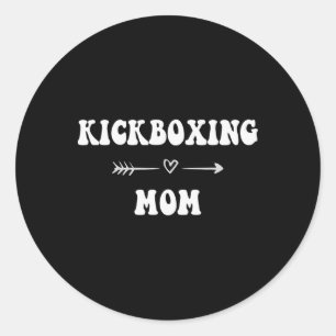 Kickboxing Mom Martial Art Stylish Sports Mom Game Classic Round Sticker