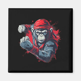 Kickboxing Monkey Martial Arts Taekwondo Jiu-Jitsu Magnet