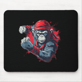 Kickboxing Monkey Martial Arts Taekwondo Jiu-Jitsu Mouse Pad