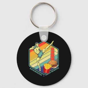 Kickboxing Muay Thai Boxing Fries Burger Fastfood Keychain