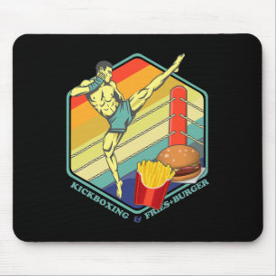 Kickboxing Muay Thai Boxing Fries Burger Fastfood Mouse Pad