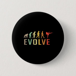 Kickboxing Muay-thai Evolution Vintage Funny Desig 2 Inch Round Button