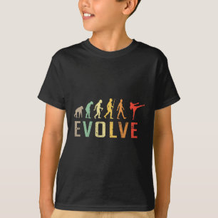 Kickboxing Muay-thai Evolution Vintage Funny Desig T-Shirt