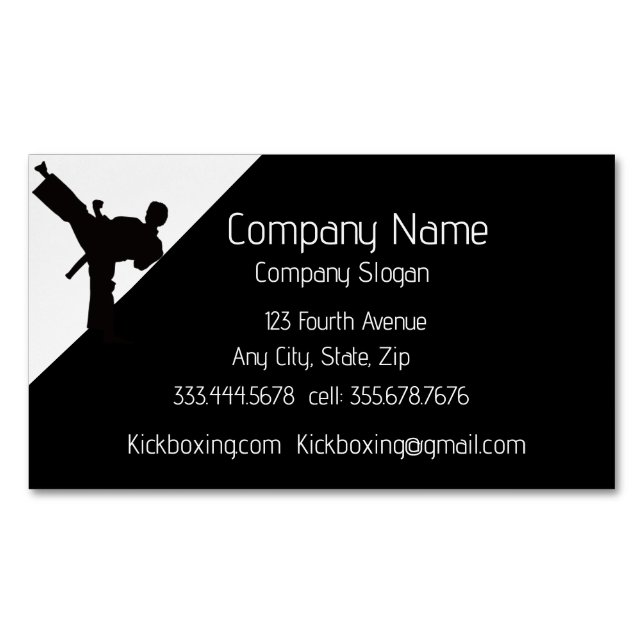 Kickboxing ou Martial Art Sport Carte de visite (devant)