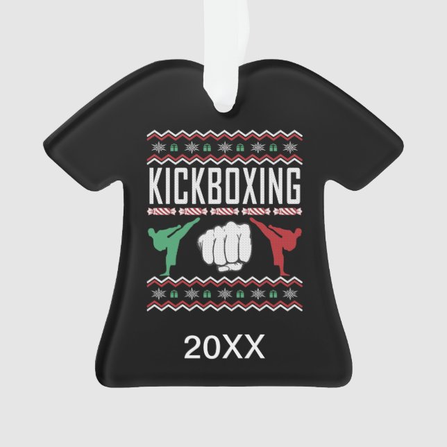 Kickboxing personnalisé laide pull de Noël (devant)