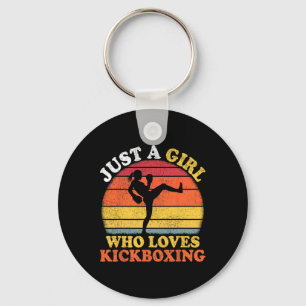 Kickboxing Player Vintage Just A Girl Who Loves Ki Keychain