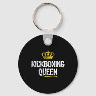 Kickboxing Queen Women Girls Kickbox Funny Cool Cu Keychain