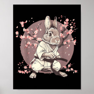 Kickboxing Rabbit Taekwondo Karate MMA Bunny Poster