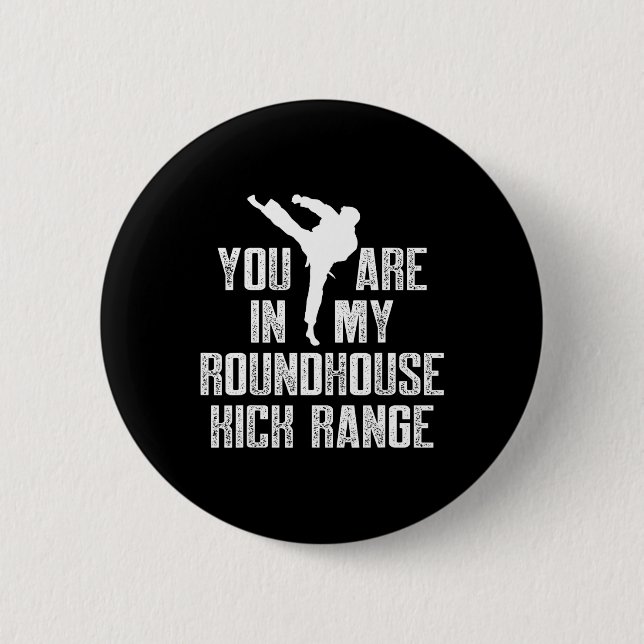 Kickboxing Range Kick Boxing Workout  2 Inch Round Button (Front)