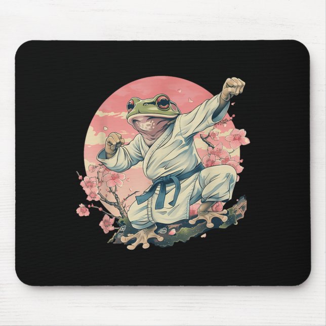 Kickboxing Sakura Jiu-Jitsu Judo Mma Toad Mouse Pad (Front)