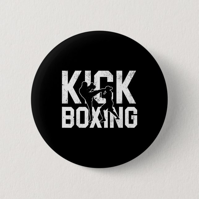 Kickboxing Shirts For Men  2 Inch Round Button (Front)