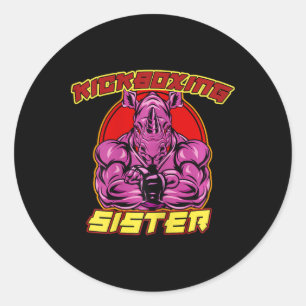 Kickboxing Sister Martial Arts Classic Round Sticker