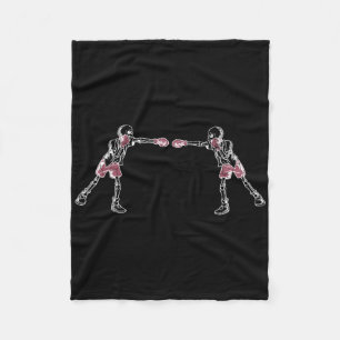 Kickboxing Skeleton Funny Kick Boxer Boxing Graphi Fleece Blanket
