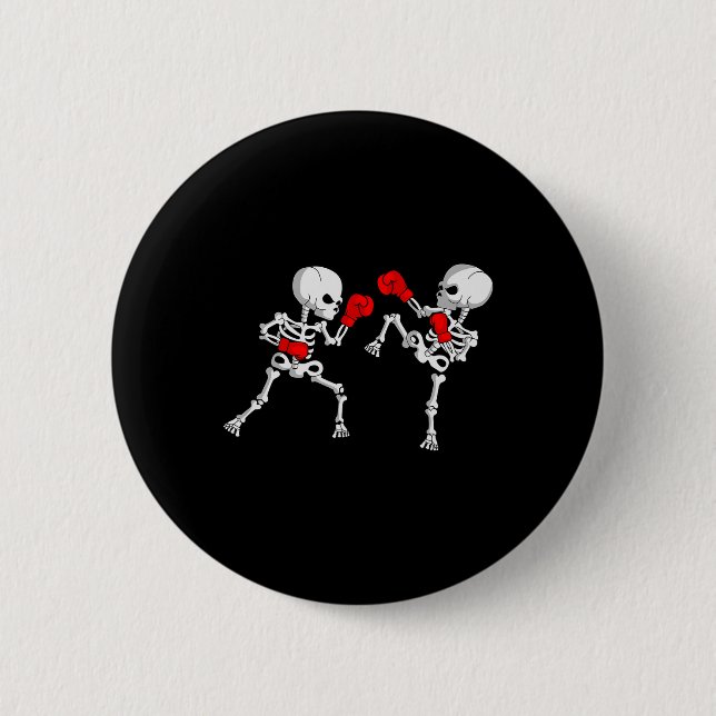 Kickboxing Skeleton Kickboxer Boxing Mma  2 Inch Round Button (Front)