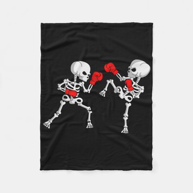 Kickboxing Skeleton Kickboxer Boxing Mma  Fleece Blanket (Front)