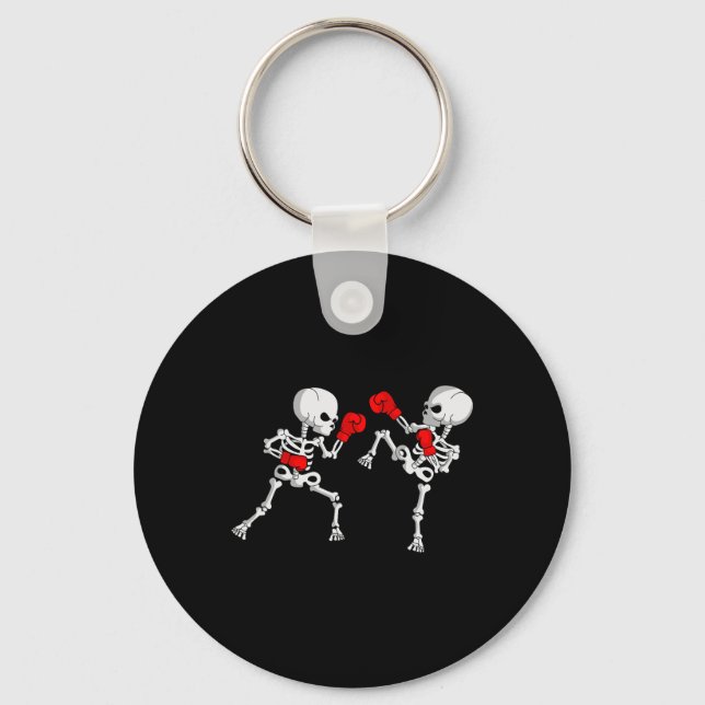 Kickboxing Skeleton Kickboxer Boxing Mma  Keychain (Front)