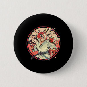 Kickboxing Squirrel Sakura Martial Arts Taekwondo 2 Inch Round Button
