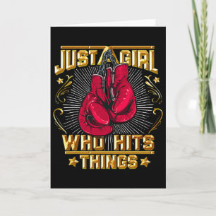 Kickboxing Thai Boxing Quote Just A Girl Who Hits Card