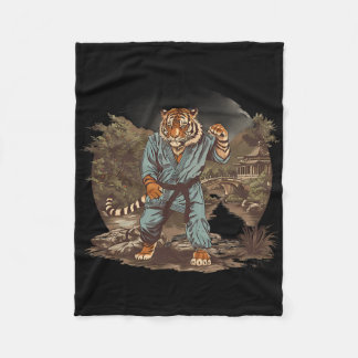 Kickboxing Tiger Pagoda Temple Martial Arts Karate Fleece Blanket