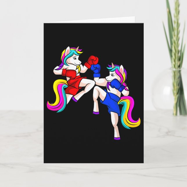 Kickboxing Unicorn Kickboxer Mma  Card (Front)