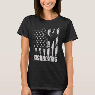 Kickboxing USA American Flag Kickboxer Combat Sel T-Shirt