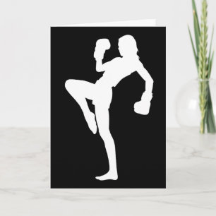 Kickboxing Women Is Striking Silhouette Design Is  Card