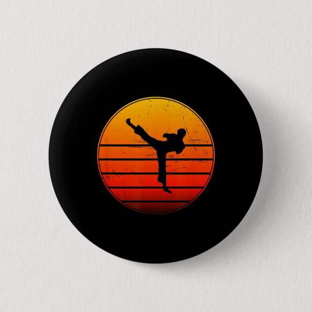 Kickboxing Women's Men's Boxing Kickbox Kickboxer  2 Inch Round Button (Front)