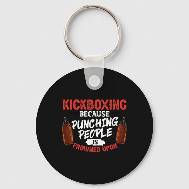 Kickboxing Workout Cardio Beginner Kickboxer _2  Keychain (Front)