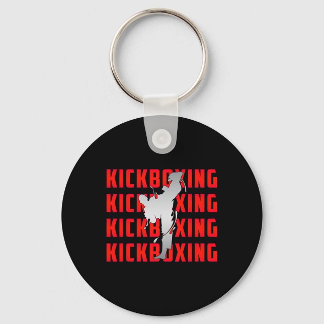 Kickboxing Workout For Kickboxer Karate Martial Ar Keychain (Front)