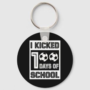 Kicked 100 Days Of School Fun 100 Days For Soccer Keychain