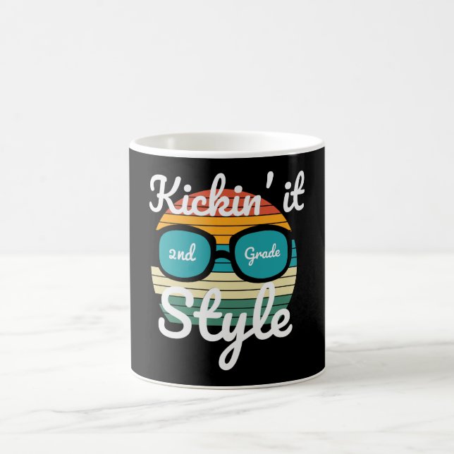 Kickin It 2nd Grade Style Back To School Kids Gift Coffee Mug (Center)