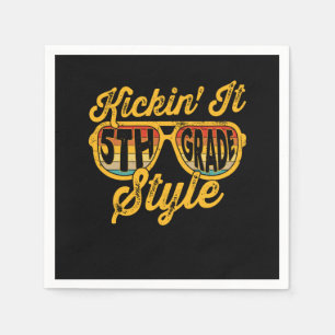 Kickin it 5th Grade Style Student Teacher Team Napkin